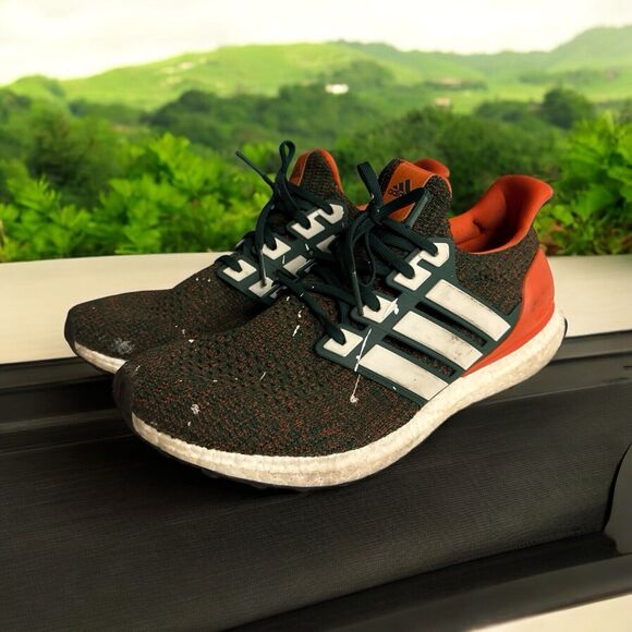 adidas UltraBoost 4.0 Mens 13 Running Shoes EE3702 UM Miami Hurricanes Color Way - Picture 1 of 10